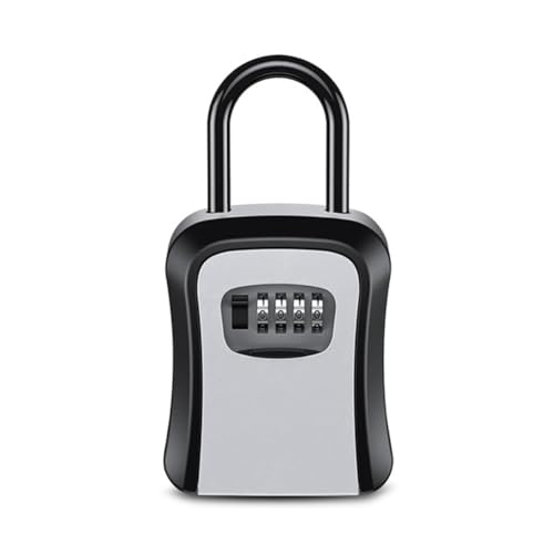 Fzzuzdlap Passwort-Schlüsselkästen für Den Außenbereich, Verlängerter Verriegelungshaken, Stahldraht, Hängende Schlüsselaufbewahrung, Wasserdichter Schlüssel, 4-Stelliger Codekasten, von Fzzuzdlap