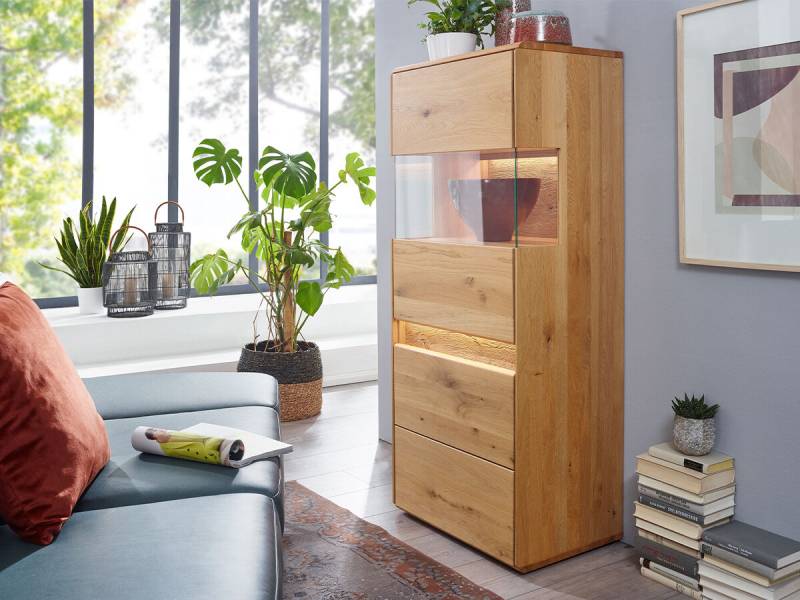 G+K Highboard I 303-L, Wildeiche massiv geölt von G+K Möbel