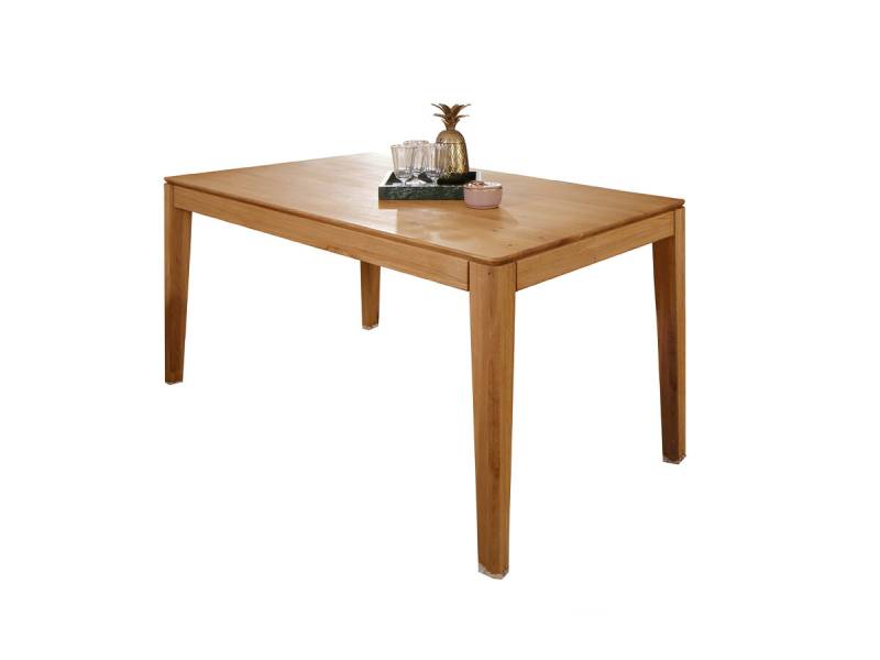 G+K Tisch 669, 140-225x90, Wildeiche massiv geölt, 85 cm Butterfly-Auszug von G+K Möbel