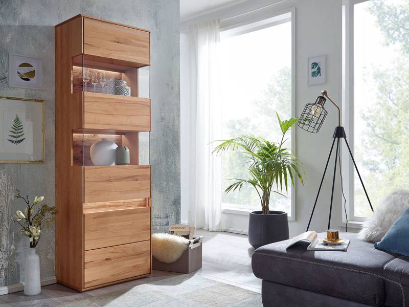 G+K Vitrine I 303-L, Kernbuche massiv geölt G+K Vitrine I 303-L, Kernbuche massiv geölt von G+K Möbel