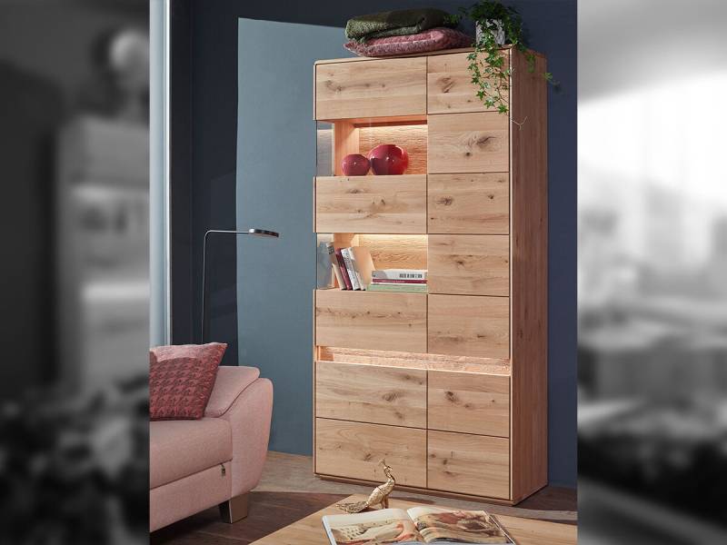 G+K Vitrine II 303-L, Wildeiche massiv geölt G+K Vitrine II 303-L, Wildeiche massiv geölt von G+K Möbel