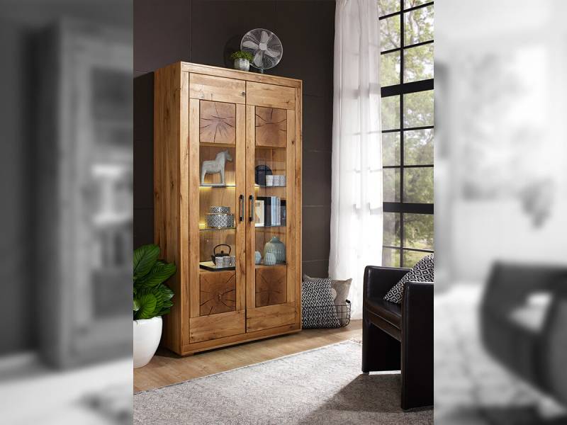 G+K Vitrine II 315, Wildeiche massiv geölt von G+K Möbel