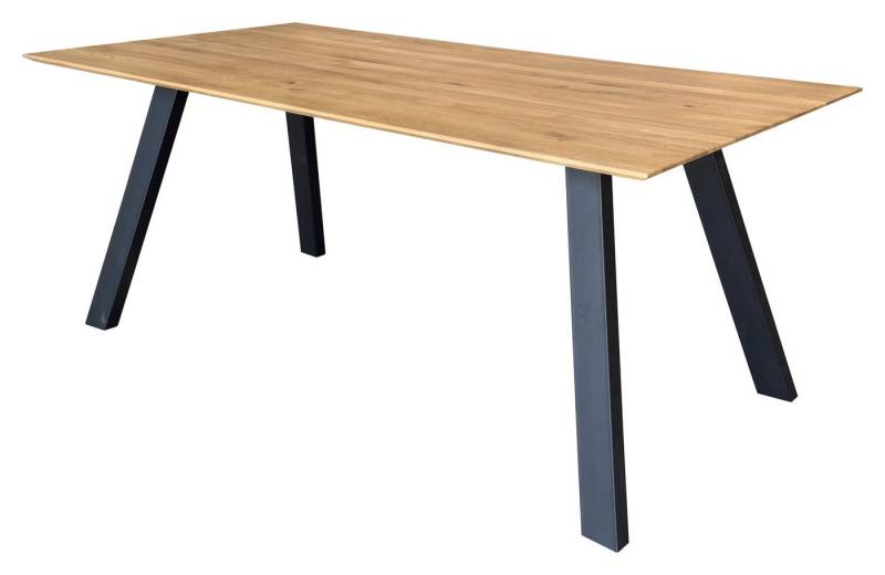 G+K Möbelvertriebs GmbH Esstisch PHARANUS, 180 x 90 cm, Wildeiche massiv geölt, Vierkant-Gestell in schwarz von G+K Möbelvertriebs GmbH