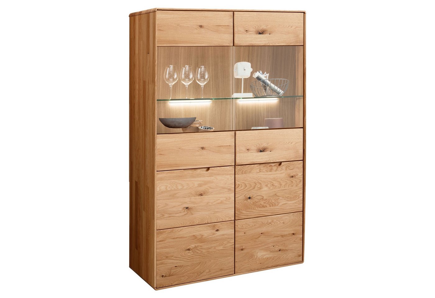 G+K Möbelvertriebs GmbH Highboard WZ-0663, Braun, Wildeiche massiv, 2 Türen, Soft-Close-Funktion, B 100 x H 145 x T 40 cm G+K Möbelvertriebs GmbH Highboard WZ-0663, Braun, Wildeiche massiv, 2 Türen, Soft-Close-Funktion, B 100 x H 145 x T 40 cm von G+K Möbelvertriebs GmbH