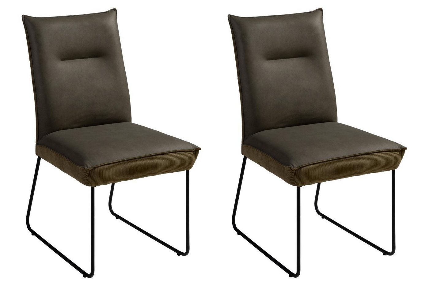 G+K Möbelvertriebs GmbH Polsterstuhl DOSSO, Grün, Schwarz, Metallgestell, Webstoff, (Set, 2 St) von G+K Möbelvertriebs GmbH