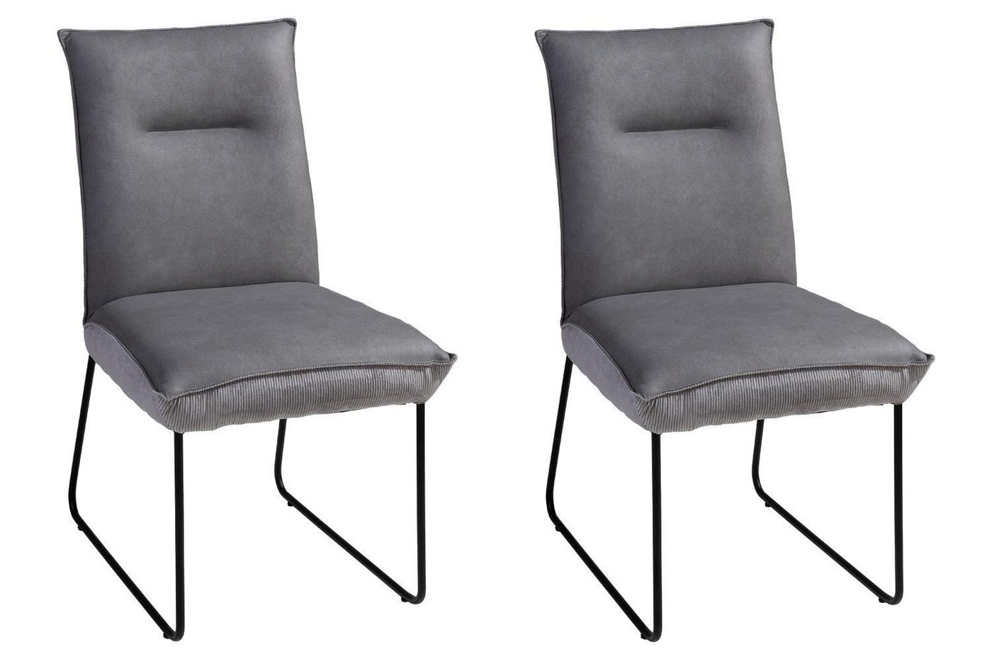 G+K Möbelvertriebs GmbH Polsterstuhl DOSSO, Schwarz, Grau, Metallgestell, Webstoff, (Set, 2 St) von G+K Möbelvertriebs GmbH