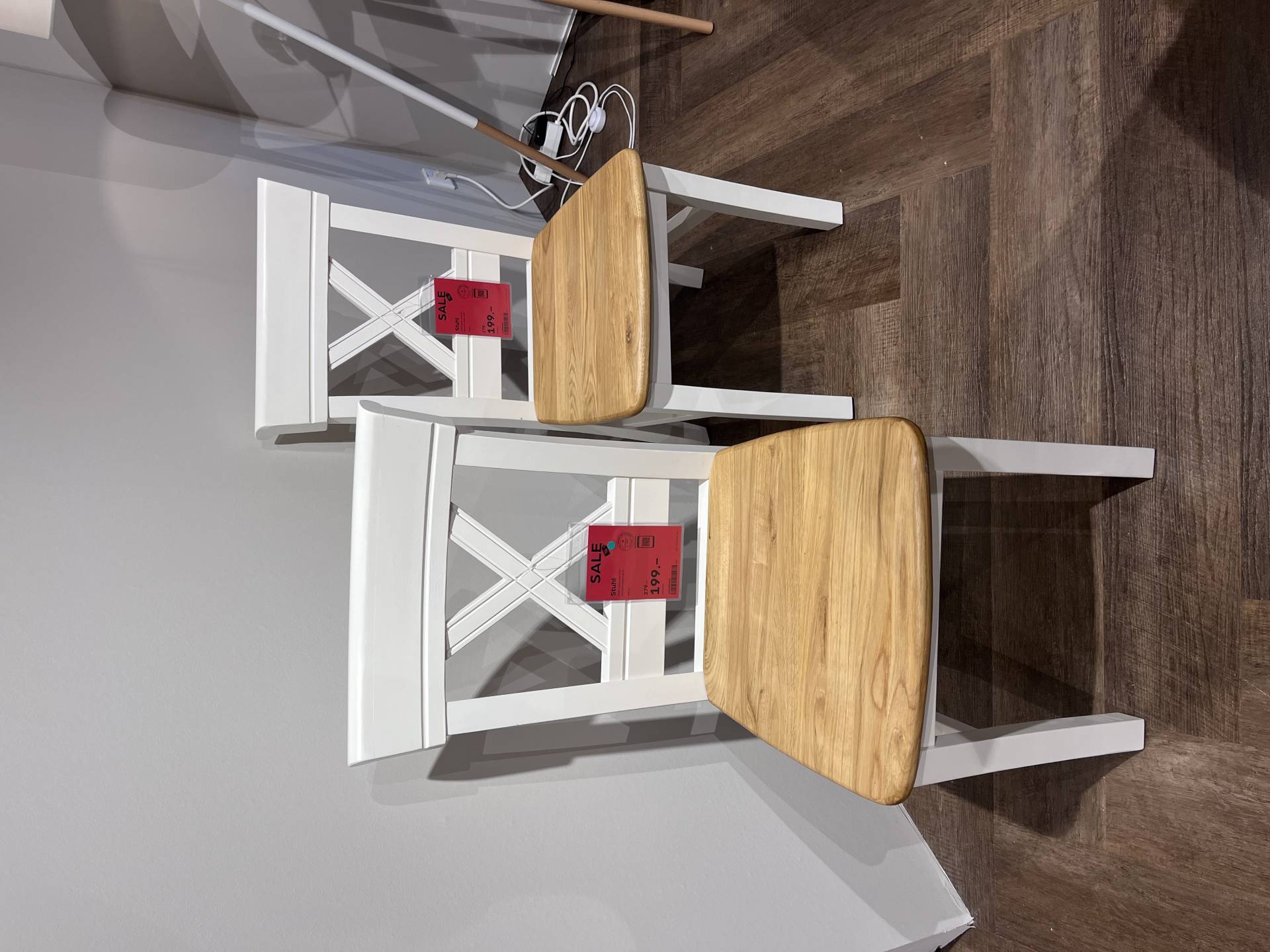 G+K Stuhl WZ-06 in Kiefer massiv weiß lack/ von G+K