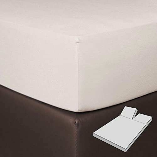 G BETTWARENSHOP Boxspring Split Spannbetttuch Sand, 180x200-200x220 cm von G BETTWARENSHOP