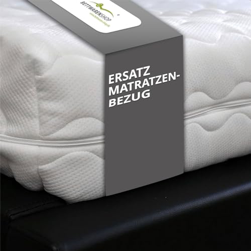 G BETTWARENSHOP – Ersatz Matratzenbezug – waschbarer Matratzenschoner mit Reißverschluss – Allergiker geeignet – Doppeltuch Bezug versteppt 90x200 cm, 16 cm Kernhöhe von G BETTWARENSHOP