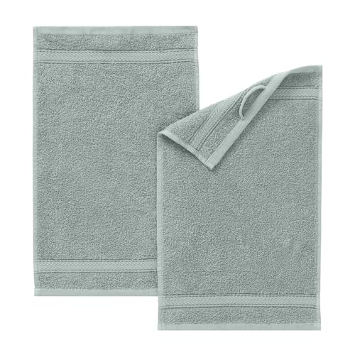 G BETTWARENSHOP Frottierserie Essential – Hochwertige Handtücher aus 100% Baumwolle – Saugstark, Weich & Pflegeleicht Gästetuch 2er Pack 30x50 cm, Silber von G BETTWARENSHOP
