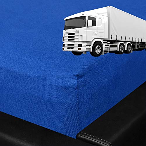 G BETTWARENSHOP Spannbettlaken für LKW Truck Matratzen mit Rundumgummi 60x200 cm Royalblau von G BETTWARENSHOP