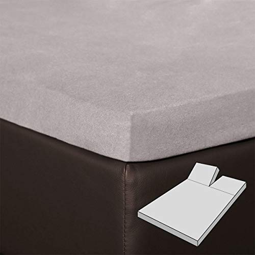 G BETTWARENSHOP Split-Topper Spannbetttuch Platin, 180x200-200x220 cm von G BETTWARENSHOP