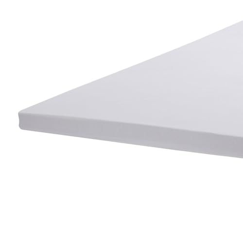 G BETTWARENSHOP Topper Spannbettlaken • Jersey-Elasthan • 97 % Baumwolle, 3 % Elasthan • Für Topperhöhe 5–10 cm • Hautsympathisch, formstabil & elastisch • Farbe Weiss • 90x190-100x220 cm von G BETTWARENSHOP