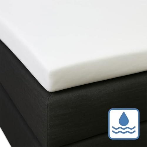 G BETTWARENSHOP wasserdichte Topper Moltonauflage 90x190-100x200 cm, für 4-10 cm Höhe von G BETTWARENSHOP