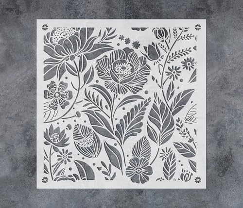 GSS Designs botanische Schablonen mit Waldmotiven, 30,5 x 30,5 cm, wiederverwendbare Blumen-Wandschablone zum Malen auf Möbeln, Wänden, Naturtapete, Schablonenmuster GSS Designs botanische Schablonen mit Waldmotiven, 30,5 x 30,5 cm, wiederverwendbare Blumen-Wandschablone zum Malen auf Möbeln, Wänden, Naturtapete, Schablonenmuster von G GSS Designs