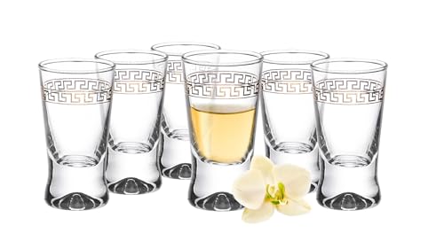 Glasmark KROSNO, 25ml, Set von 6, Schnapsgläser, Wodka Gläser, Shotgläser Set Glas, Stamper für Alkohol, Spülmaschinenfest, Hochwertiges Glas, Bruchsicher von Glasmark KROSNO 1992