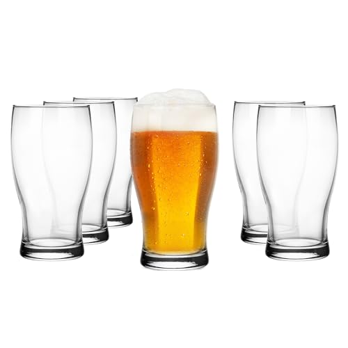 Glasmark KROSNO 1992 Bierglas Pils Glas 500 ml Robust Spülmaschinenfest Hochglanz Transparent von Glasmark KROSNO 1992
