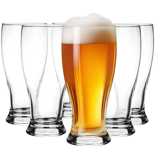 Glasmark KROSNO 1992 Biergläser Set 6 Stück 500 ml Weizenglas Weizenbierglas Pils Bierglas Gläser Für Bier Bierseidel Bierkrug Spülmaschinenfest von Glasmark KROSNO 1992
