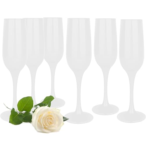 Glasmark Krosno Gläser 6er Set 0,2 Liter Sekt Champagner Prosecco Glas Kelch Sektgläser Champagnergläser Schaumweingläser Weingläser Weiß 6 x 200 ml von Glasmark KROSNO 1992