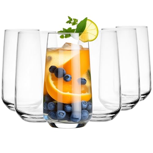 Glasmark Krosno Gläser 6er Set 0,43 Liter Cocktailgläser Cocktail Trinkgläser Wassergläser Spülmaschinenfest Kindergläser Glasses Kleine Gläser Saftgläser 6 x 430 ML von Glasmark KROSNO 1992