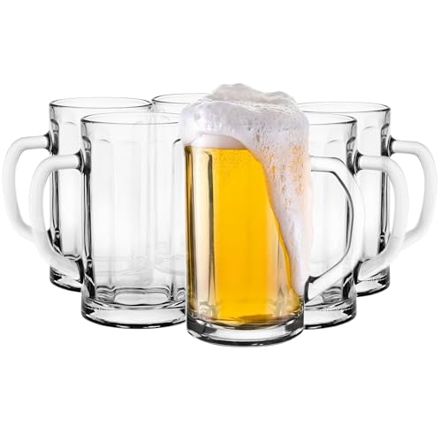 Glasmark Krosno Gläser-Set Für Bier 0,3 Liter Biergläser Bierseidel Bierkrug Gläser Für Craft Beer Bierglas Trinkglas Glas Spülmaschinenfest 6 x 300 ML von Glasmark KROSNO 1992