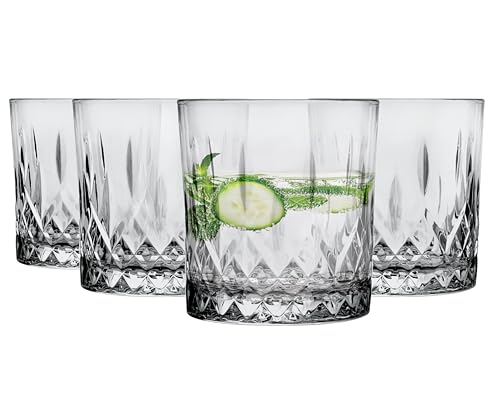 Glasmark Krosno Whisky Gläser Set Whiskey Rum Gin Bourbon Cocktail Glas Trinkgläser Geschenke Geschenk Set Geburtstaggeschenk Für Männer Whiskyliebhaber Alkohol Zubehör Grau 4 x 280 ML von Glasmark KROSNO 1992