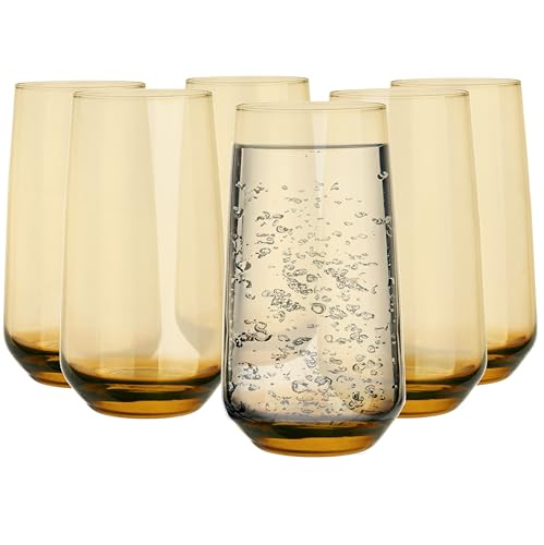 Glasmark KROSNO, 430ml, Set von 6, Longdrinkgläser, Trinkgläser, Highball Glas, Wassergläser, Cocktail, Perfekt für Zuhause, Restaurants und Partys, Glässerset, klassische Form von Glasmark KROSNO 1992