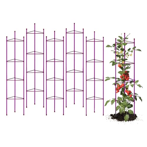 G-LEAF 6 Stück 145 cm Garten Rankhilfe Tomatenkäfig Pflanzenstütze Obelisk Klettergerüst Spalier| Rankgitter Kletterhilfe| Kletterpflanzen,Tomaten,Rosen- von G-LEAF