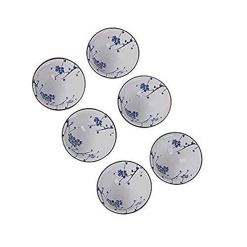 G-LIKE Blau-Weiß Porzellan Teetassen Geschenkbox – Traditionelles Chinesisches Teegeschirr Retro-Stil Antikes Handwerk 6-teilig Set Teeschalen Tee Zeremonie Kunstwerk Gongfu Teekunst (Blauweiß4) von G-LIKE