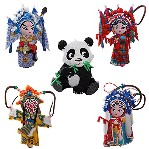 G-LIKE Drama Charakter Dekorative Kühlschrankmagnete – 5er Set Magnete Chinesische Peking Oper Figuren 3D Muster Kühlschrankaufkleber mit Geschenkbox für Kühlschrank Magnettafel etc. (Bunt) von G-LIKE