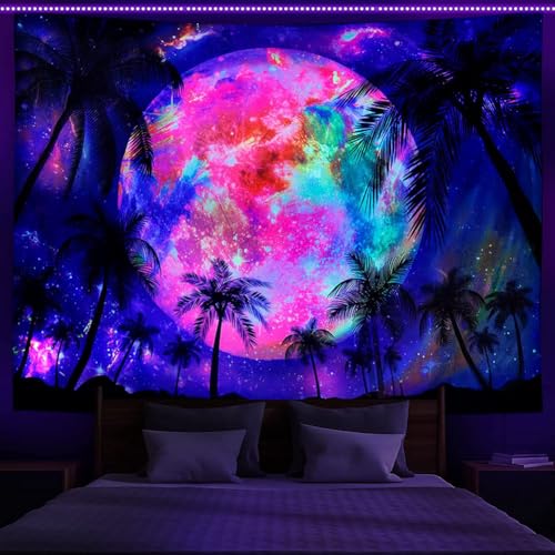G-LIKE Wandteppich Wandtuch UV-Reaktiv Wandbehang – 3D Digital Bedruckt Farbenreich Leuchtend Dekostoff Dekoration für Wohnzimmer Schlafzimmer Party Urlaub von G-LIKE
