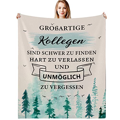 G-dake Abschiedsgeschenk Kollegen Rente Abschied Kollegin Decke Kollegen Jobwechsel Geschenkideen für Männer Frauen Lehrer Ruhestand Geschenk, Kuscheldecke Flauschig 150x200cm von G-dake