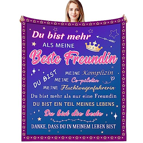 G-dake Beste Freundin Geschenke Decke, Geburtstagsgeschenk für Meine Beste Freundin BFF Geburtstag Geschenk Freundinnen Geschenkideen Kuscheldecke Flauschig 150x200cm von G-dake