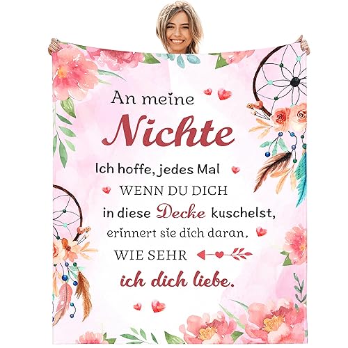 G-dake Decke für Nichte von Tante, An Meinen Nichte Geschenke Decke Geschenkideen Kuscheldecke für Mädchen Geburtstag Weihnachten Abschluss Geschenk Flauschige Super weich (130x150cm) von G-dake