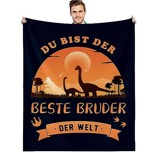 G-dake Geschenk für Bruder Geburtstag Decke An Meinen Bruder, Geburtstagsg Geschenkideen für den Bruder, Flauschige Kuscheldecke 130x150cm von G-dake