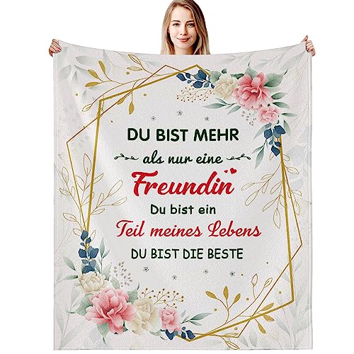 G-dake Geschenk für Freundin, Besondere Geschenke Decke für Beste Freundin BFF Schwester Geburtstagsgeschenk Freundinnen Geschenkideen Flauschige Kuscheldecke für Freundin 150x200cm von G-dake