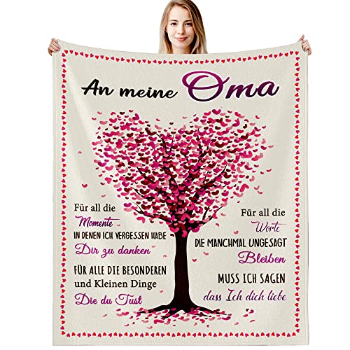 G-dake Geschenk für Oma, Beste Oma Decke Geschenke zum Geburtstag Geburtstagsgeschenke Muttertagsgeschenke Geschenkideen, Kuscheldecke Flauschig 150x200cm von G-dake