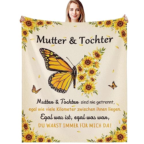 G-dake Geschenk für Tochter von Eltern, Decke an Unsere Tochter von Mama und Papa Kuscheldecke Flauschig mit Spruch Geschenkideen für Geburtstag Weihnachten Geburtstagsgeschenk, 130x150cm von G-dake