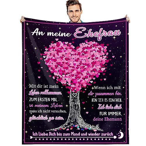 G-dake Geschenke für Frauen, Ich Liebe Dich Decke zum Geburtstag Frau Hochzeitstag Valentinstag Jahrestag Geburstag Geschenke Geschenkideen Kuscheldecke für Sie (150X200cm) von G-dake