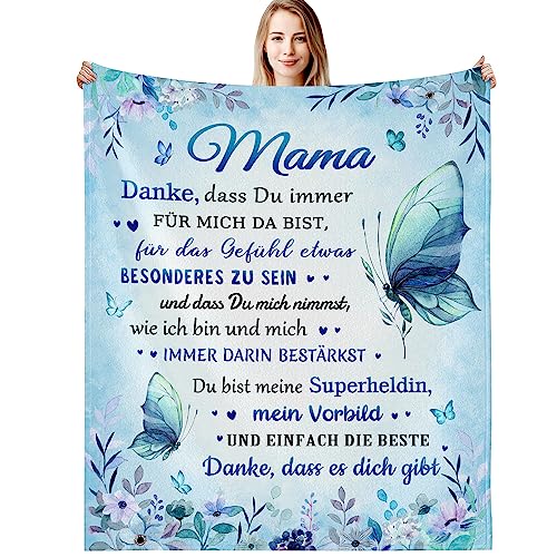 G-dake Geschenke für Mama, An Meine Mama Decke zum Geburtstag Geburtstagsgeschenk Geschenkideen für Mutter Von Tochter Sohn, Kuscheldecke Flauschig 130x150cm von G-dake