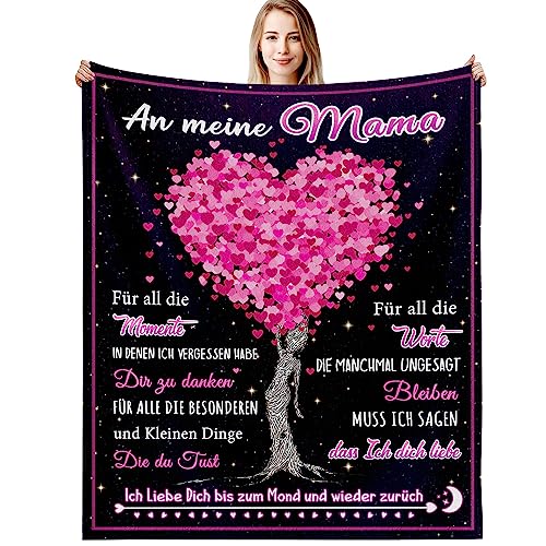 G-dake Geschenke für Mama, An Meine Mama Decke zum Geburtstag Geburtstagsgeschenk Geschenkideen für Mutter Von Tochter Sohn, Kuscheldecke Flauschig 150x200cm von G-dake