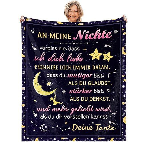 G-dake Nichte Geschenke Decke von Tante, Geschenkideen Geschenke für Nichte, Flauschige Kuscheldecke für Mädchen Geburtstag Weihnachten Abschluss Geschenk Super weich (150x200cm) von G-dake