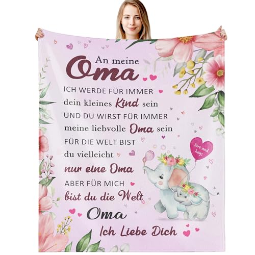 G-dake Geschenk für Oma, Beste Oma Decke Geschenke zum Geburtstag Geburtstagsgeschenke Muttertagsgeschenke Geschenkideen, Kuscheldecke Flauschig 150x200cm von G-dake