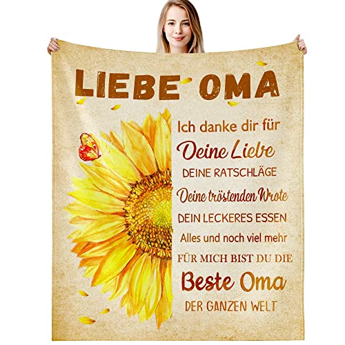 G-dake Geschenk für Oma, Beste Oma Decke Geschenke zum Geburtstag Geburtstagsgeschenke Muttertagsgeschenke Geschenkideen, Kuscheldecke Flauschig 150x200cm von G-dake