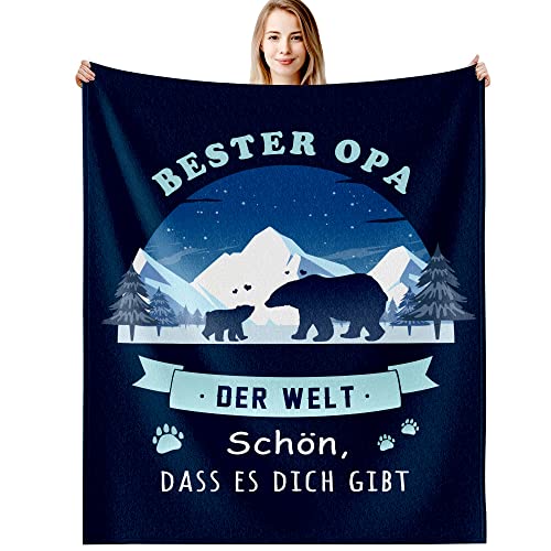 G-dake Opa Geschenk Geburtstag Lustige Geburtstagsgeschenke Geschenkideen Decke für Opa Vatertagsgeschenk für Opa für Erntedankfest,Weihnachten 130 x 150 cm von G-dake