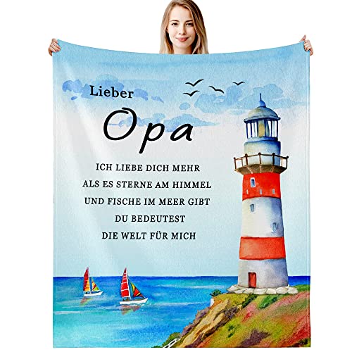 G-dake Opa Geschenk Geburtstag Lustige Geburtstagsgeschenke Geschenkideen Decke für Opa Vatertagsgeschenk für Opa für Erntedankfest,Weihnachten 150 x 200 cm von G-dake