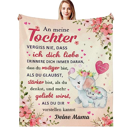 G-dake Tochter Geschenke von Mama, Kuscheldecke für Meine Tochter Geschenk Mutter Tochter Decke mit Spruch Geschenkideen für Geburtstag Weihnachten Geburtstagsgeschenk, 130x150cm von G-dake