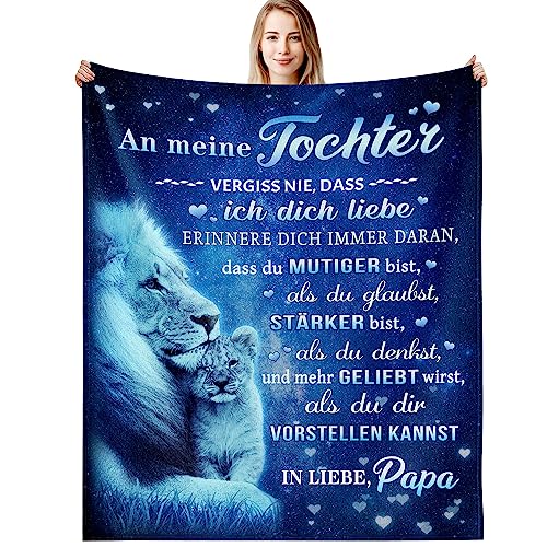 G-dake Tochter Geschenke von Papa, Kuscheldecke für Meine Tochter Geschenk Vater an Tochter Decke mit Spruch Geschenkideen für Geburtstag Weihnachten Geburtstagsgeschenk, 150x200cm von G-dake