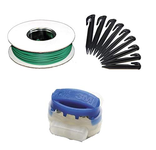 G greengrass tools Mähroboter Kabel Reparatur Set + Haken Verbinder für Rasenroboter Begrenzungs-Draht Erdnägel Klemmen - kompatibel mit Husqvarna Automower Gardena Worx Yard Force, Set:1m+12H+6V von G greengrass tools