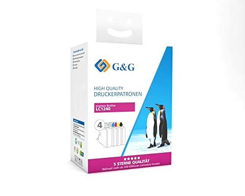 G&G 4 x Druckerpatronen kompatibel zu Brother LC-1240VALBP für Brother DCPJ525W DCPJ725DW DCPJ825DW LC1240 MFCJ430W MFCJ5910DW MFCJ625DW MFCJ6510DW MFCJ6710DW MFCJ6910DW MFCJ825DW G&G 4 x Druckerpatronen kompatibel zu Brother LC-1240VALBP für Brother DCPJ525W DCPJ725DW DCPJ825DW LC1240 MFCJ430W MFCJ5910DW MFCJ625DW MFCJ6510DW MFCJ6710DW MFCJ6910DW MFCJ825DW von G&G